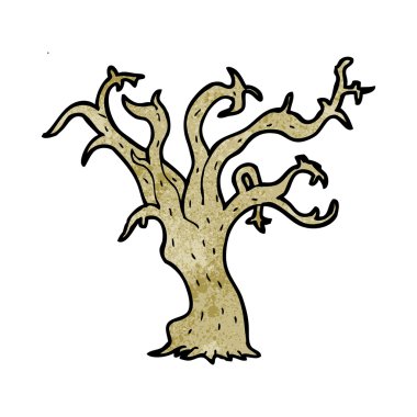 karikatür kış ağaç