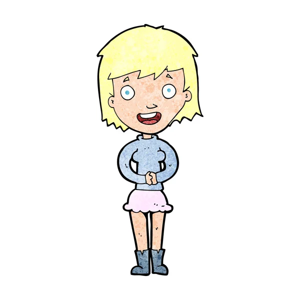 Cartoon opgewonden vrouw — Stockvector