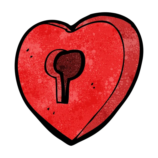 Tecknad hjärta med nyckelhål — Stock vektor