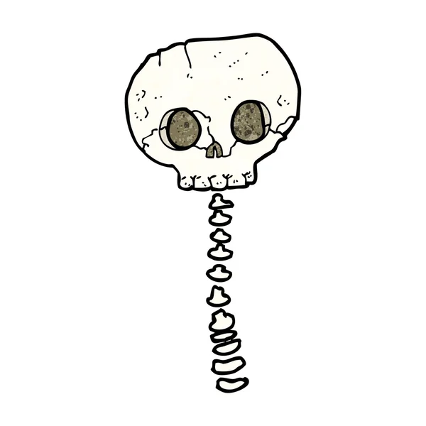 Мультяшный жуткий череп и позвоночник — стоковый вектор