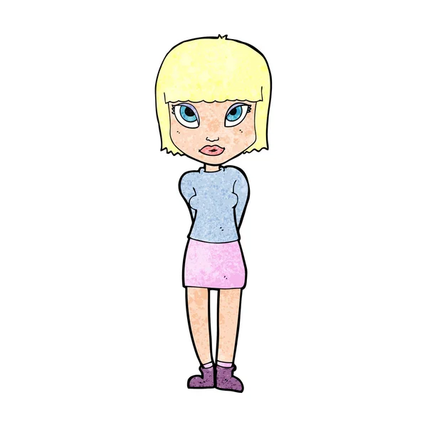 Cartoon vrouw permanent — Stockvector