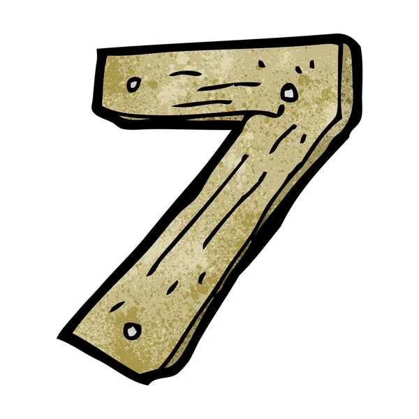 Cartoon wooden number — Stock Vector