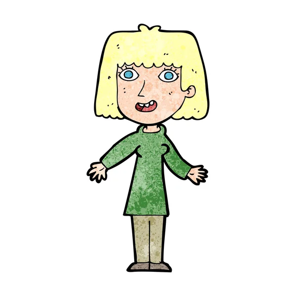 Cartoon gelukkig vrouw — Stockvector