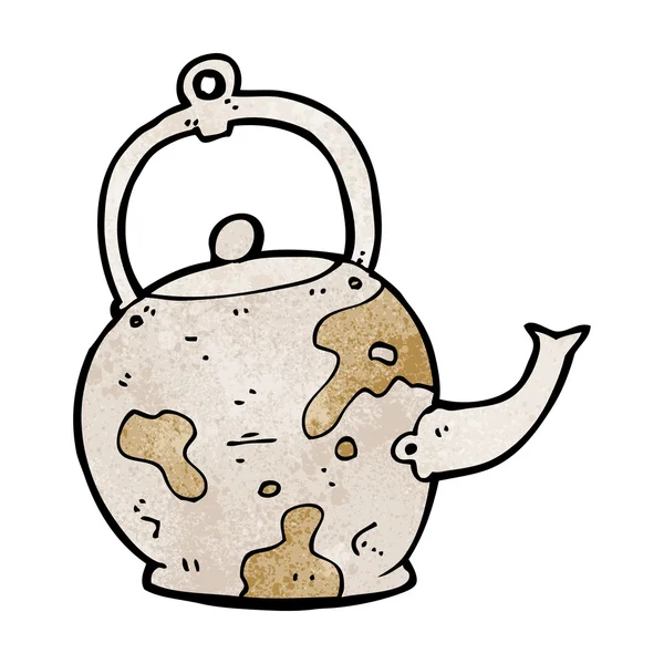 Cartoon old tea pot — Stock Vector