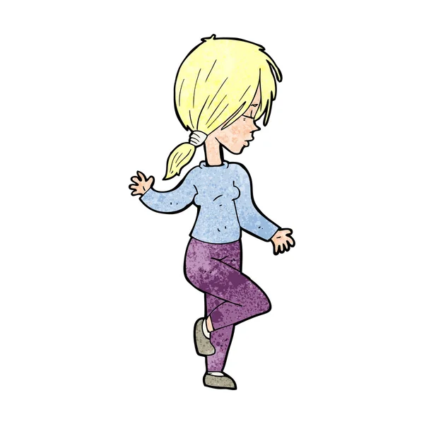 Karikatura dívka tančí — Stockový vektor