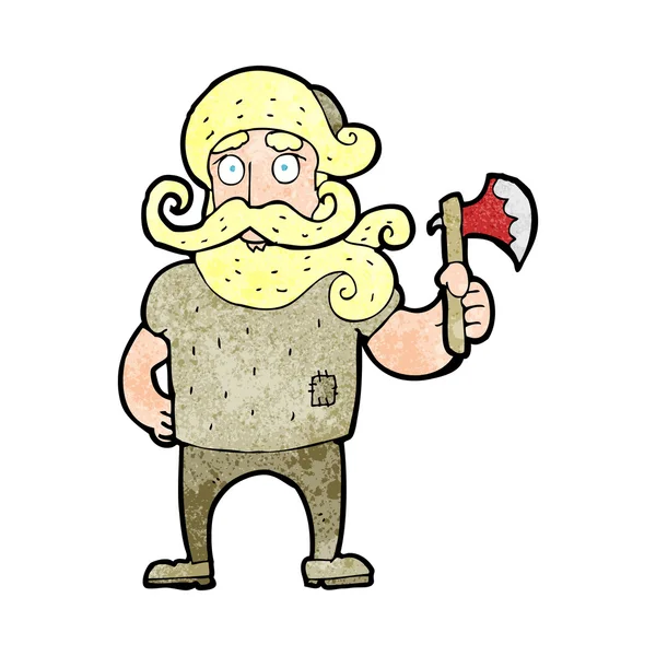 Cartoon lumberjack with axe — Stock Vector