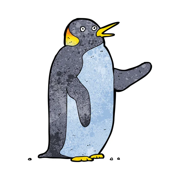 Cartoon-Pinguin winkt — Stockvektor