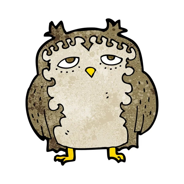Kreslený moudrá stará sova — Stockový vektor