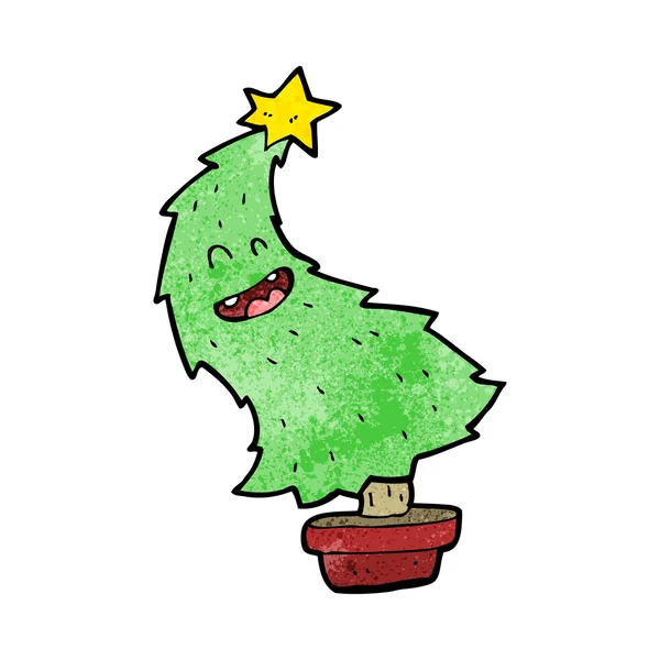 Árbol de Navidad de baile de dibujos animados — Vector de stock