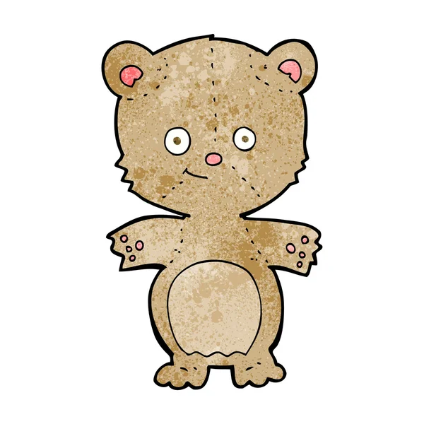 Dessin animé ours en peluche heureux — Image vectorielle