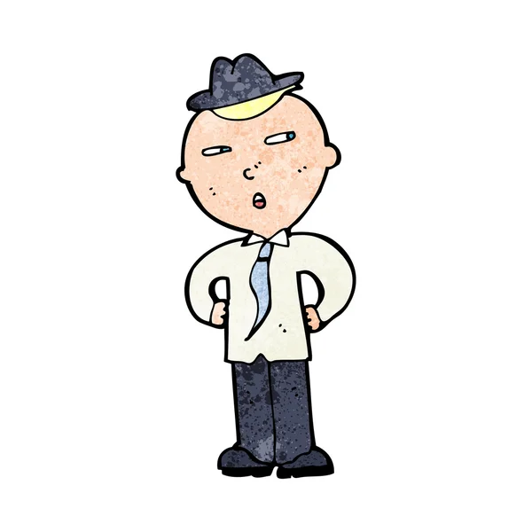 Uomo dei cartoni animati indossa cappello — Vettoriale Stock