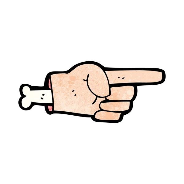 Dibujo animado apuntando símbolo de mano — Vector de stock