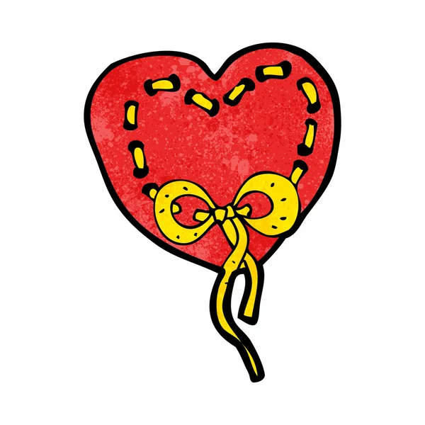 Corazón cosido dibujos animados — Vector de stock