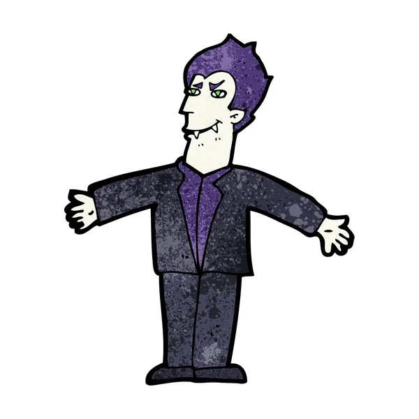 Hombre vampiro de dibujos animados con los brazos abiertos — Vector de stock