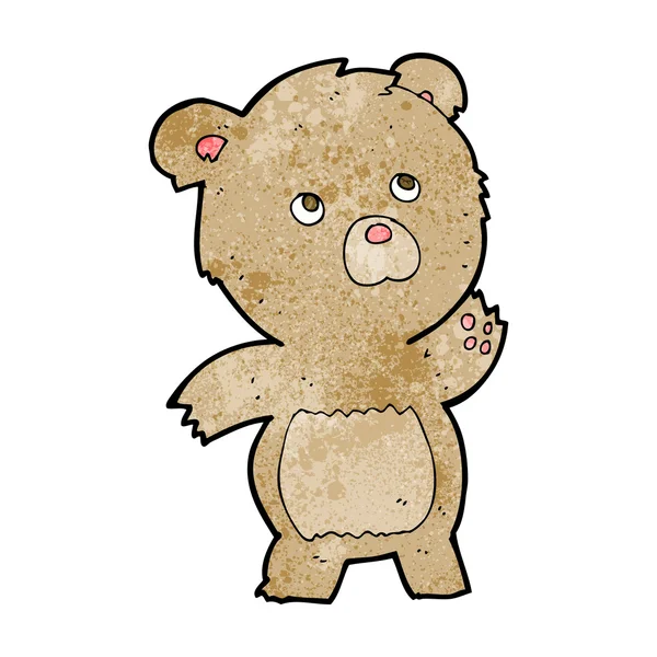 Dibujos animados curioso osito de peluche — Archivo Imágenes Vectoriales