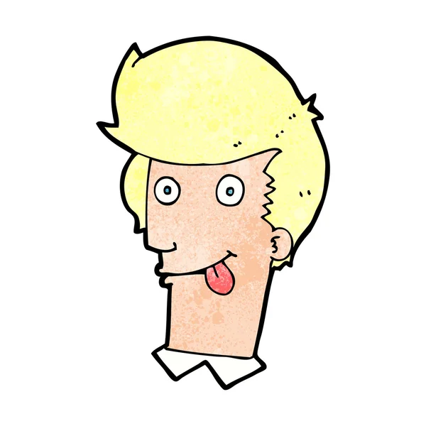 Homme dessin animé avec la langue traîner — Image vectorielle
