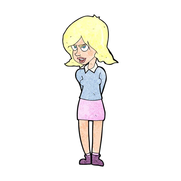 Cartoon geërgerd vrouw — Stockvector