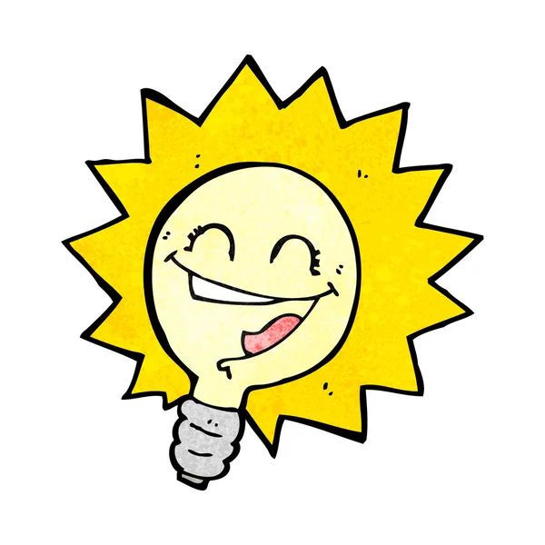 Happy light bulb cartoon — Stock Vector