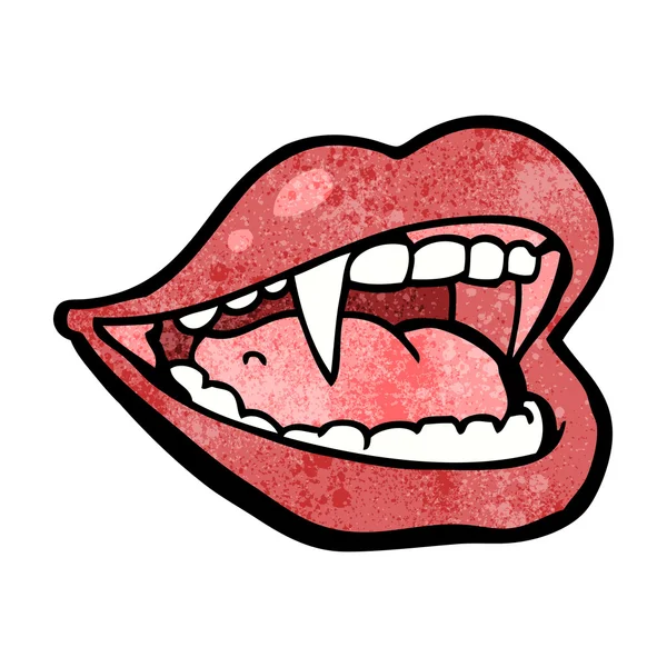 Boca de vampiro de dibujos animados — Vector de stock