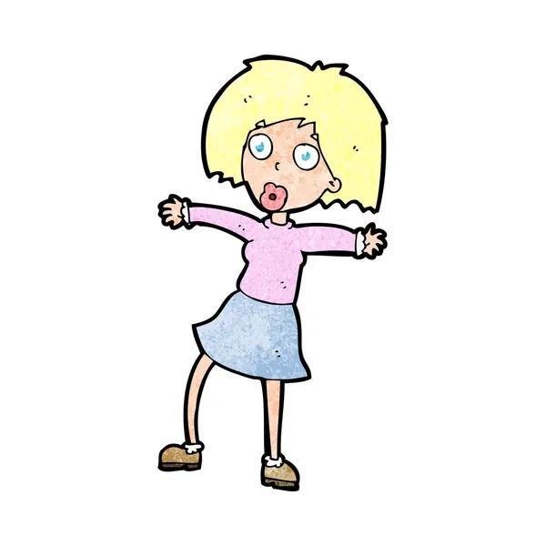 Cartoon verrast vrouw — Stockvector