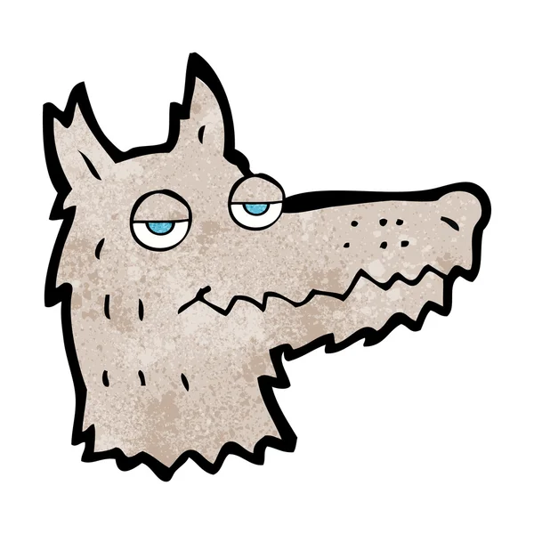 Cabeza de lobo de dibujos animados — Vector de stock