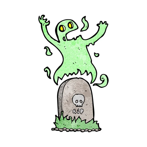 Fantasma dei cartoni animati che sale dalla tomba — Vettoriale Stock