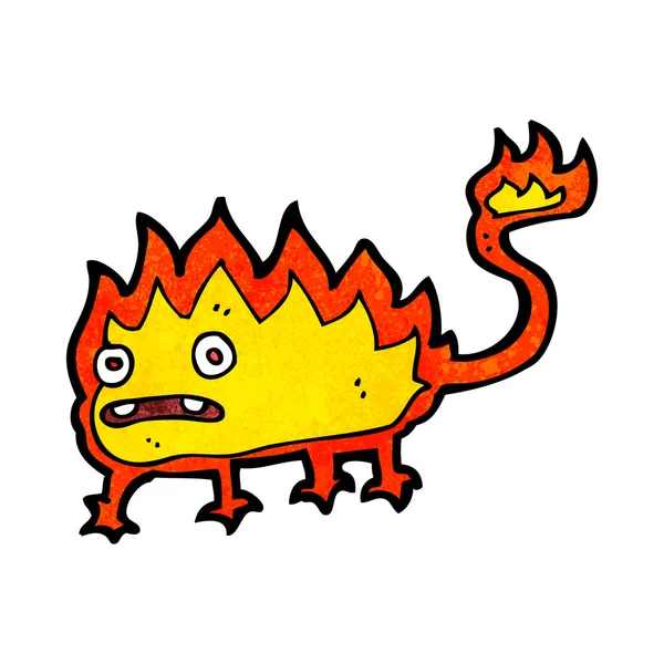 Cartoon little fire demon — Stock Vector