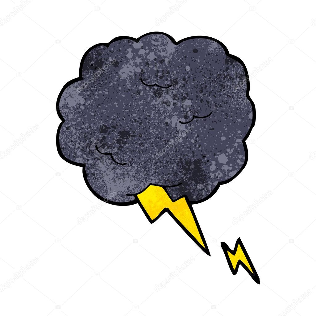 cartoon thundercloud symbol