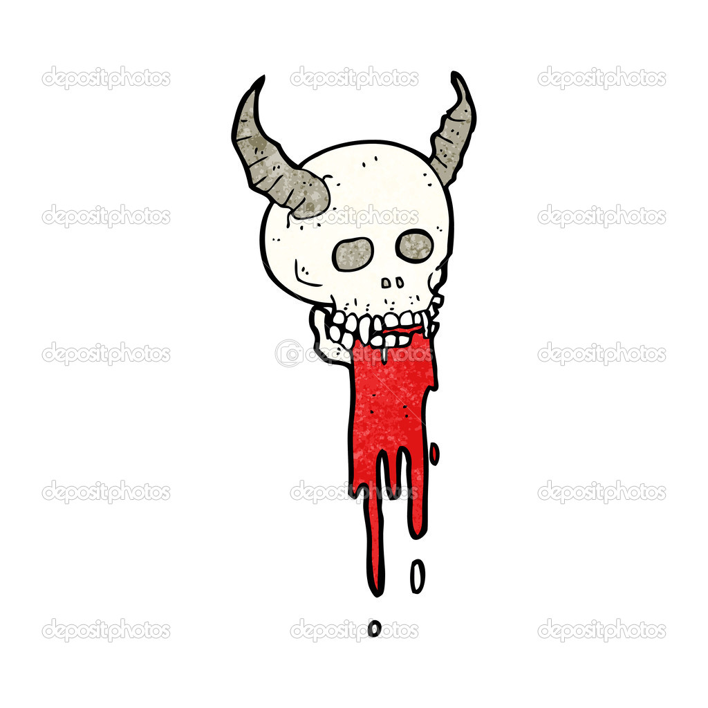 crânio de halloween assustador dos desenhos animados vetor de