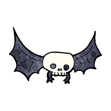 Çizgi film korkunç kafatası yarasası.