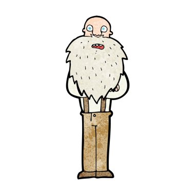 Çizgi film sakallı yaşlı adam