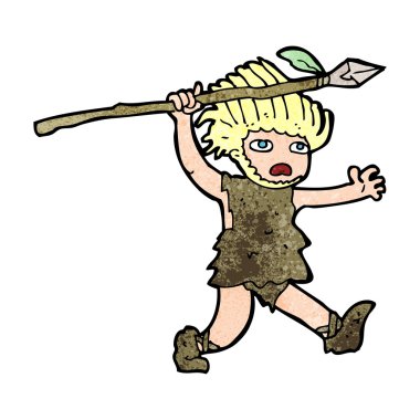 karikatür mağara adamı