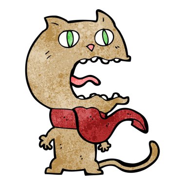 çizgi film korkmuş kedi