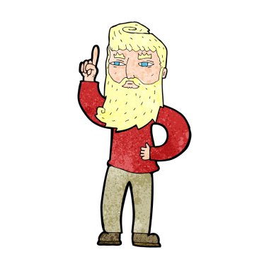 Fikri olan çizgi film adamı.