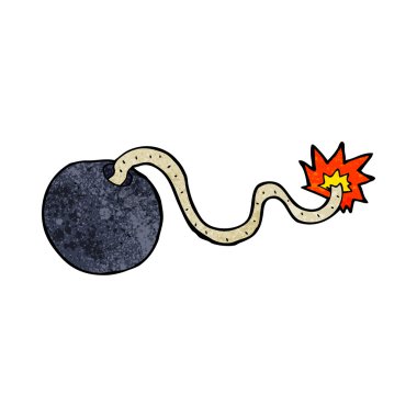 karikatür yanan bomba