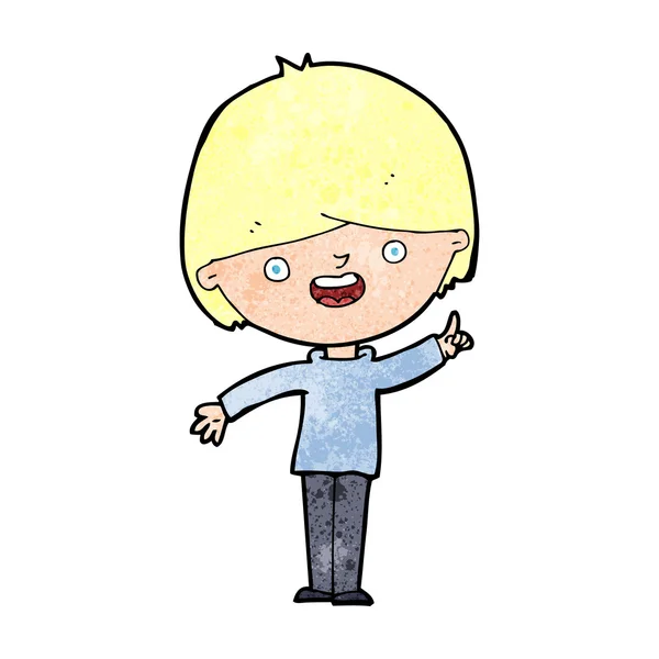 Cartone animato ragazzo felice — Vettoriale Stock