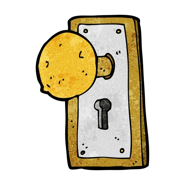 Dessin animé vieux bouton de porte — Image vectorielle