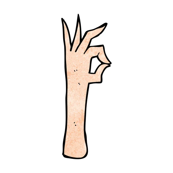 Cartoon okay hand gesture — Stock Vector