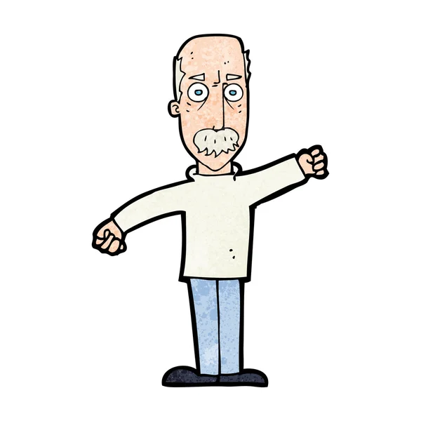 Cartoon angry old man — Stock Vector