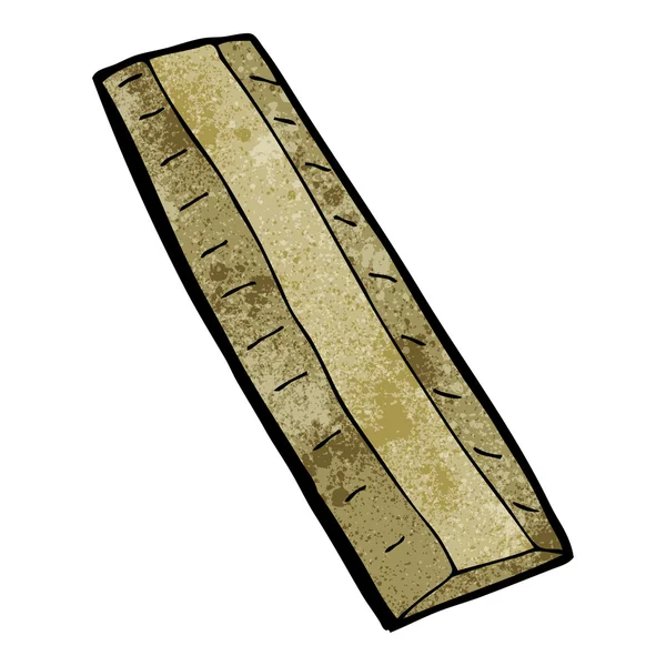 Kreslený dřevěné pravítko — Stockový vektor