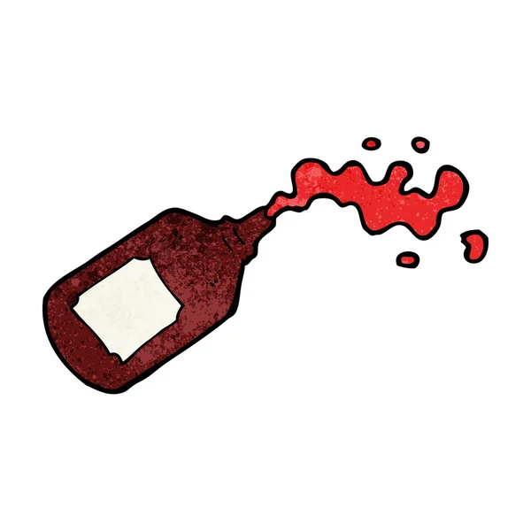 Cartoon squirting blood bottle — Stock Vector