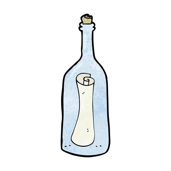 Lettera del fumetto in una bottiglia — Vettoriale Stock