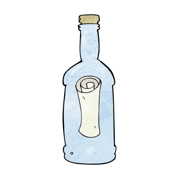 Carta de dibujos animados en una botella — Vector de stock