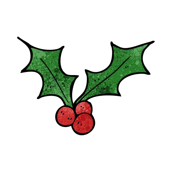 Caricature Noël holly — Image vectorielle