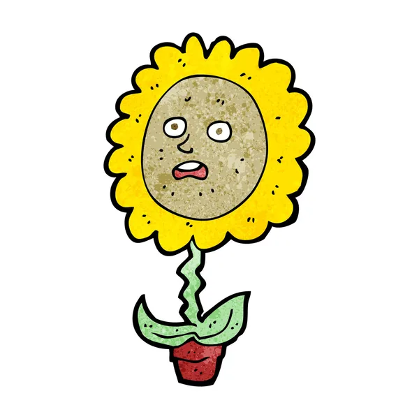 Cartoon flower with face — Stock Vector
