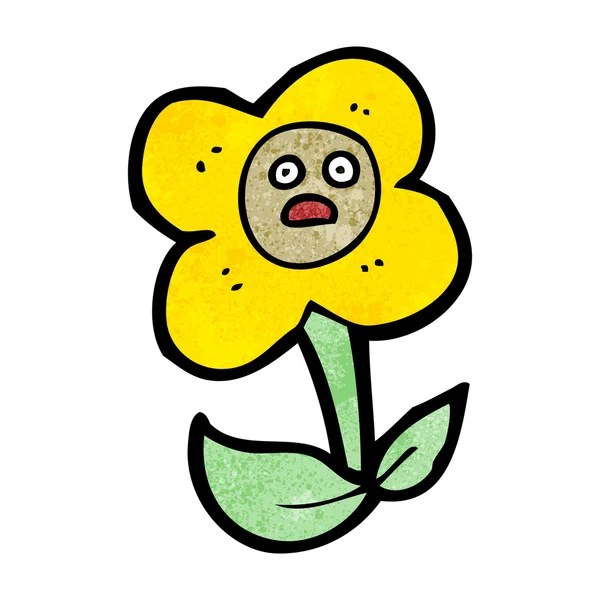 Yüzü olan çizgi film çiçek — Stok Vektör