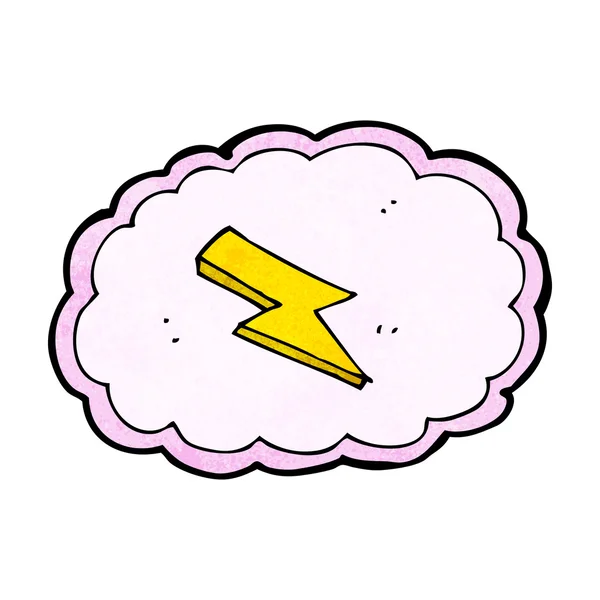 Chmura kreskówki i symbol pioruna — Wektor stockowy