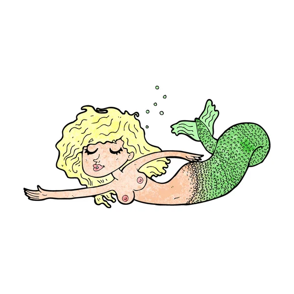 Cartoon topless mermaid — Stock Vector