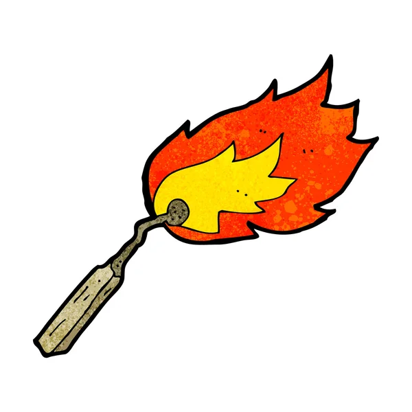 Cartoon burning match — Stock Vector