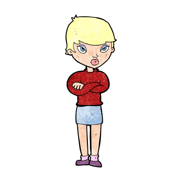 Cartoon geërgerd vrouw — Stockvector